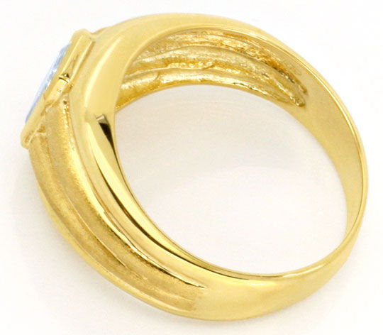 Foto 3 - Goldbandring mit Aquamarin im Emeraldcut Gelb Gold, S2284