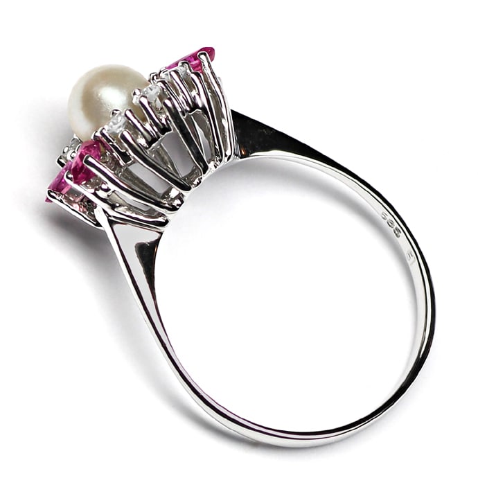 Foto 3 - Exquisiter Damenring Perle Diamanten Rubine, S5090