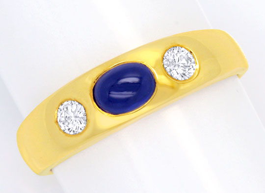 Foto 2 - Safir Diamant Bandring Gelbgold, 0.18 Brillanten, S6174
