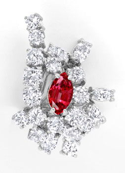 Foto 1 - Diamant Rubin Ohrringe 4,92 Diamanten-Weißgold-Schmuck, S6244
