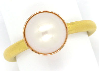 Foto 1 - Toller Design-Ring mit 9,5mm Halb Perle in 18K Gelbgold, S9164